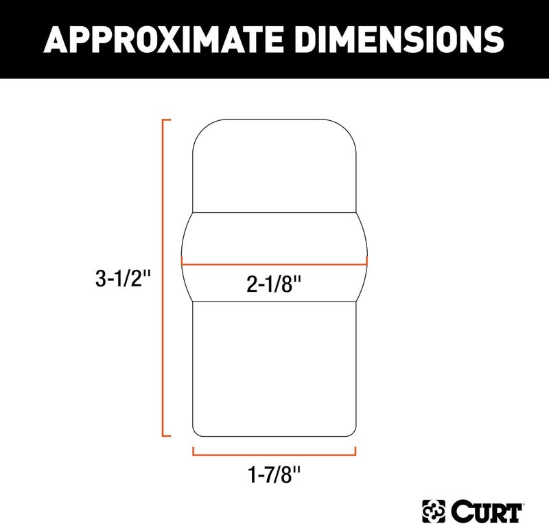 Curt 21800 Black Rubber Trailer Hitch Ball Cover, 1-7/8 or 2-Inch Diameter - Image 2