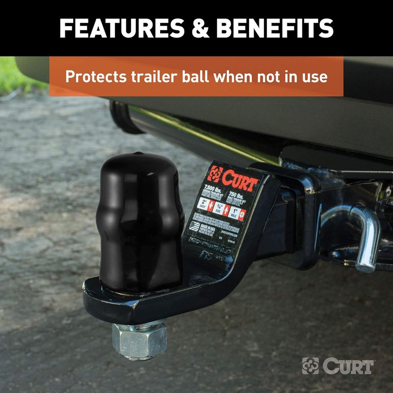 Curt 21800 Black Rubber Trailer Hitch Ball Cover, 1-7/8 or 2-Inch Diameter - Image 4