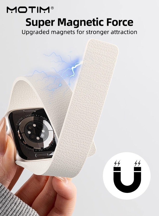 Motim Watch Strap Suitable for iWatch Series 11/10(46mm), Magnetic Wristband Adjustable Silicone Strap for iWatch Ultra Series11 10 9 8 7 6 SE - Image 4