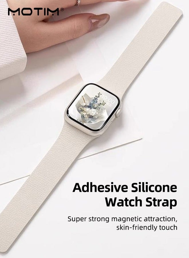 Motim Watch Strap Suitable for iWatch Series 11/10(46mm), Magnetic Wristband Adjustable Silicone Strap for iWatch Ultra Series11 10 9 8 7 6 SE - Image 5