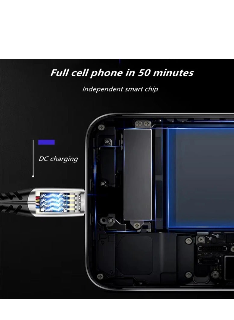 جو-ديز كيبل GO DES شحن سريع قماش للايفون USB بطول 1 متر - Image 4