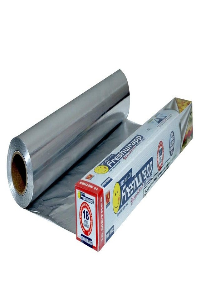 ورق ألومنيوم هيندالكو / ورق ألومنيوم للمطبخ / غلاف طعام من الألومنيوم الصديق للبيئة من فريش راب / مقاوم للبكتيريا / للاستخدام مرة واحدة / عبوة طعام 18 متر - فضي - عبوة من قطعتين - Image 5