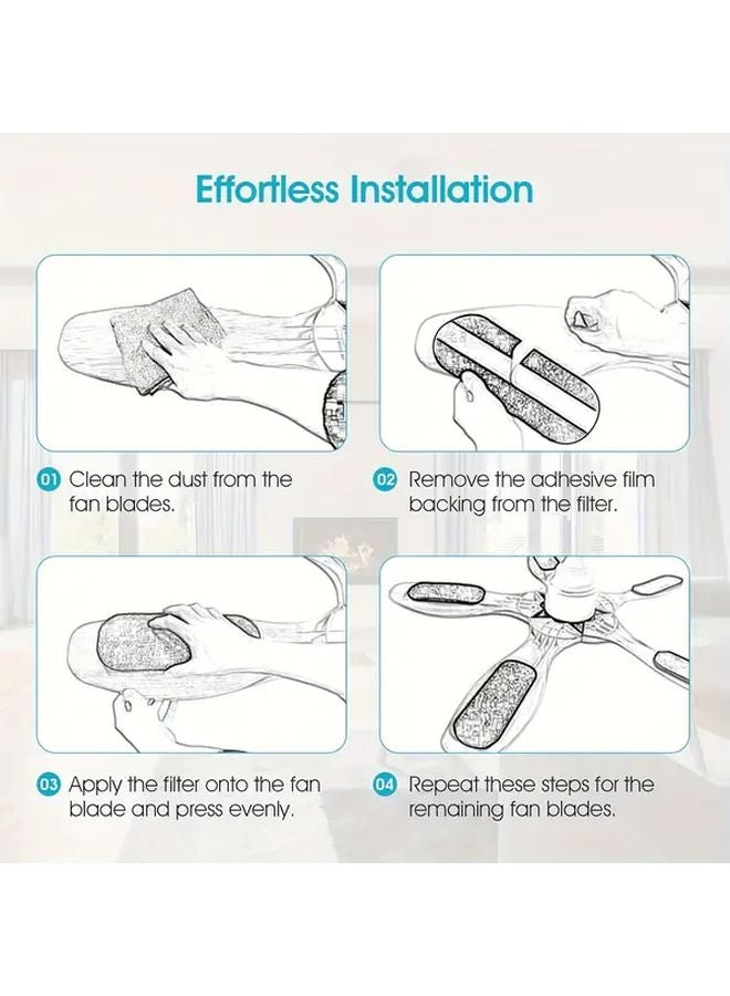5 عبوات من فلاتر هواء مراوح السقف بفحم جوز الهند النشط تزيل الروائح والغبار - Image 3