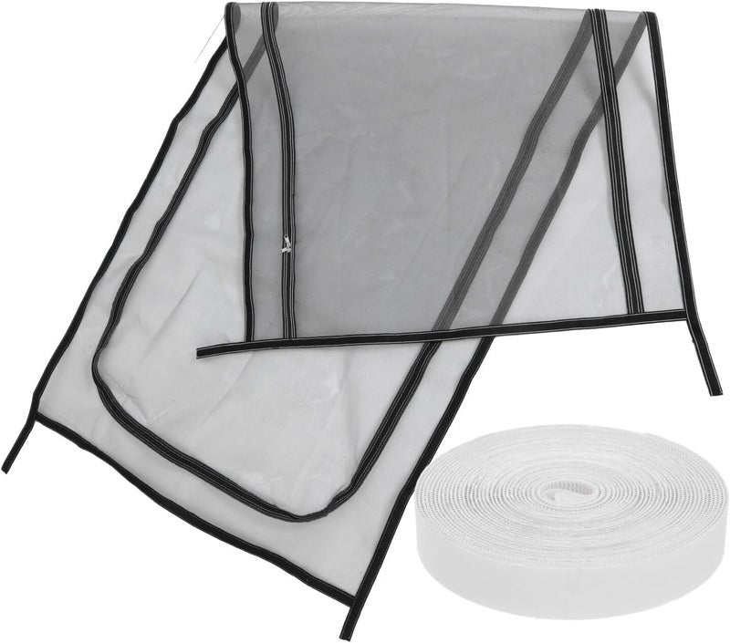 Angoily Pet Zipper Screen Door Heavy-Duty Cat Screen Door with Small Animal Mesh 90x200cm Gray Black for Indoor Pet Barrier - Image 1