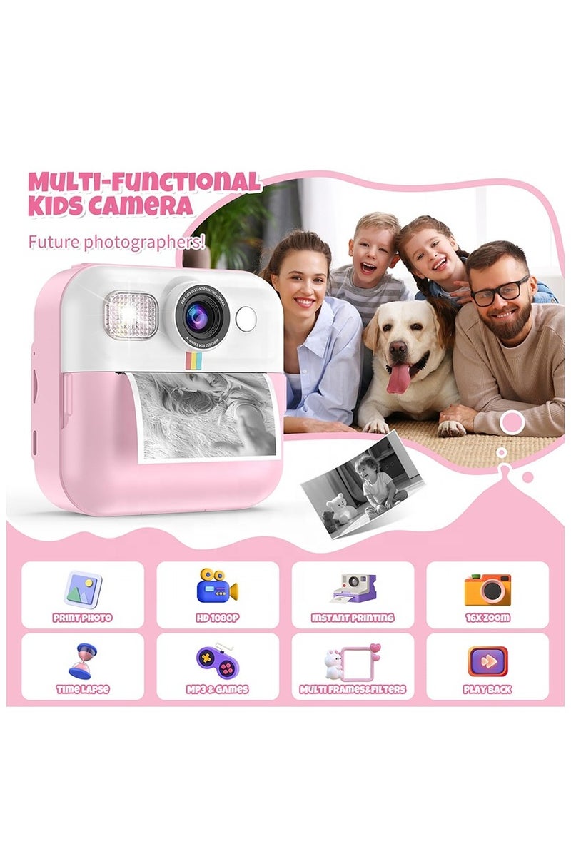 BlueFire Kids Instant Print Camera 1080p HD – Mini Selfie Camera with 2.4" Touch Screen, Thermal Instant Print, Full HD Video, LED Flash, Waterproof & Shockproof – Fun Toy Camera with 32GB SD Card - Image 3