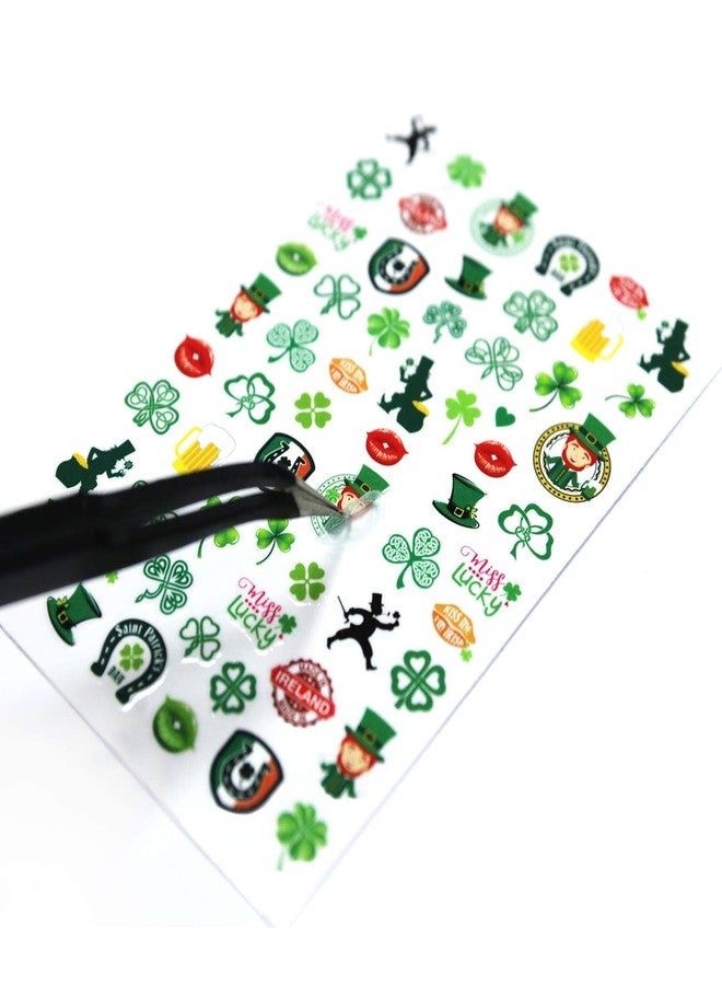 ZEYER St. Patrick's Day Nail Art Stickers Decals Green Lucky Clover 3D Self-Adhesive Exquisite St. Patrick's Day Nail Decals Nail Art Supplies Women Nail Decorations 6 Sheets - Image 5
