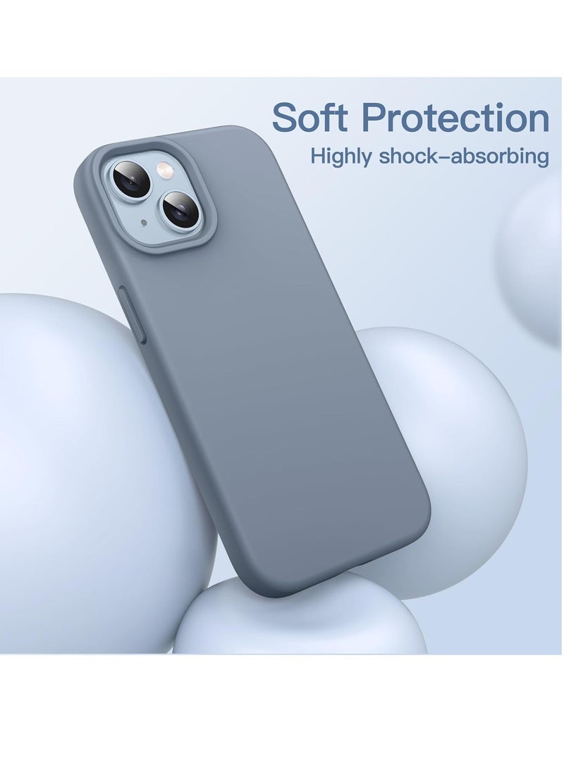 "5-in-1 Sierra Blue Silicone Case for iPhone 14 (6.1-Inch) – Includes 2 Screen Protectors & 2 Camera Lens Protectors" - Image 4