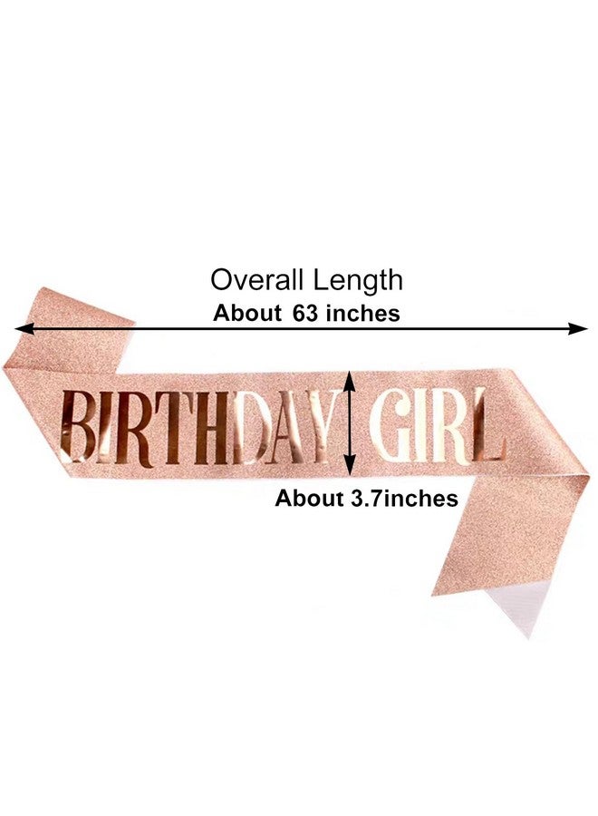 BLUPLE Birthday Girl Sash Rose Gold Birthday Sash For Women Girls Gift, Birthday Decorations Party Favors - Image 3