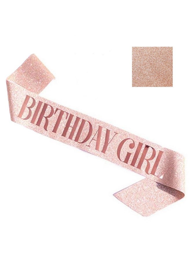 BLUPLE Birthday Girl Sash Rose Gold Birthday Sash For Women Girls Gift, Birthday Decorations Party Favors - Image 1