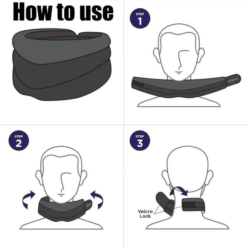 Ergonomic Anti Snoring Neck Pillow Medium Firm Support Black - Image 5