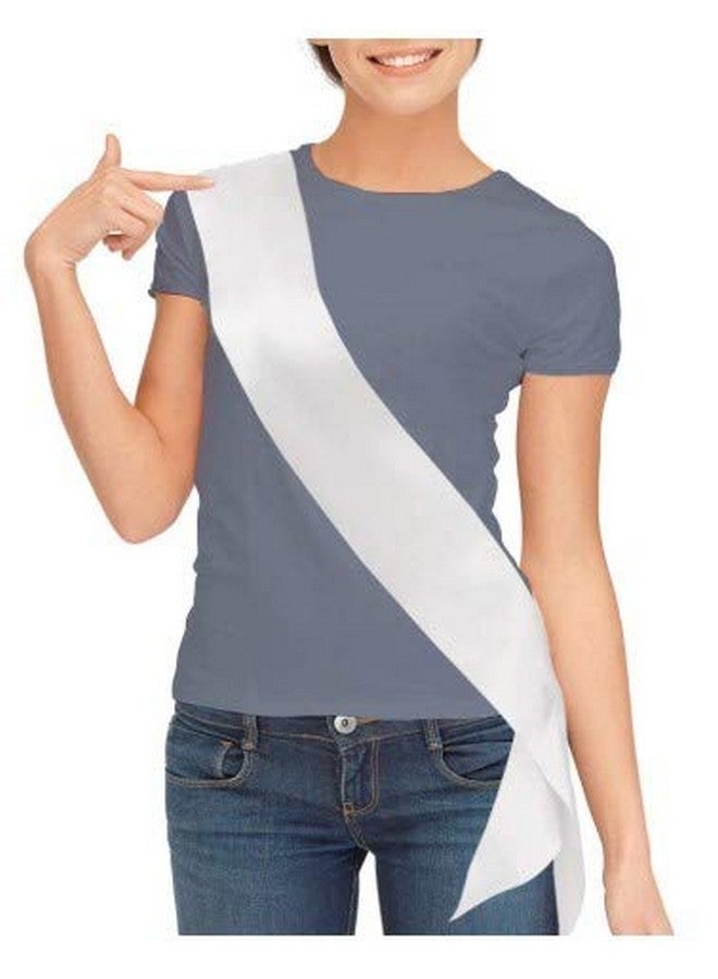 Dadam Blank Satin Sash Set of 8 - White Make Your Own Sash - Sashes for Pageants - DIY Plain Sash Party Decorations for Homecoming Pageants Parades Bachelor Wedding Birthday Party - Image 2
