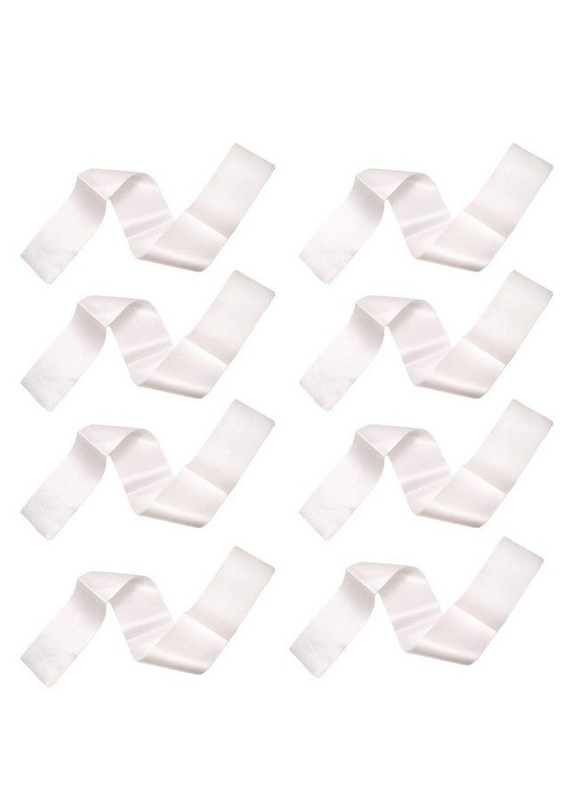 Dadam Blank Satin Sash Set of 8 - White Make Your Own Sash - Sashes for Pageants - DIY Plain Sash Party Decorations for Homecoming Pageants Parades Bachelor Wedding Birthday Party - Image 1