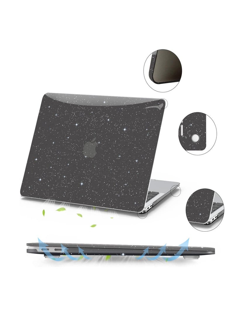 Sparkly Case Compatible with MacBook Air 15 Inch 2025 2024 2023 A3241 A3114 A2941, Glitter Bling Plastic Hard Shell with Keyboard cover for Mac Air 15.3" with Liquid Retina Display & Touch ID ,Star Black  - Image 3