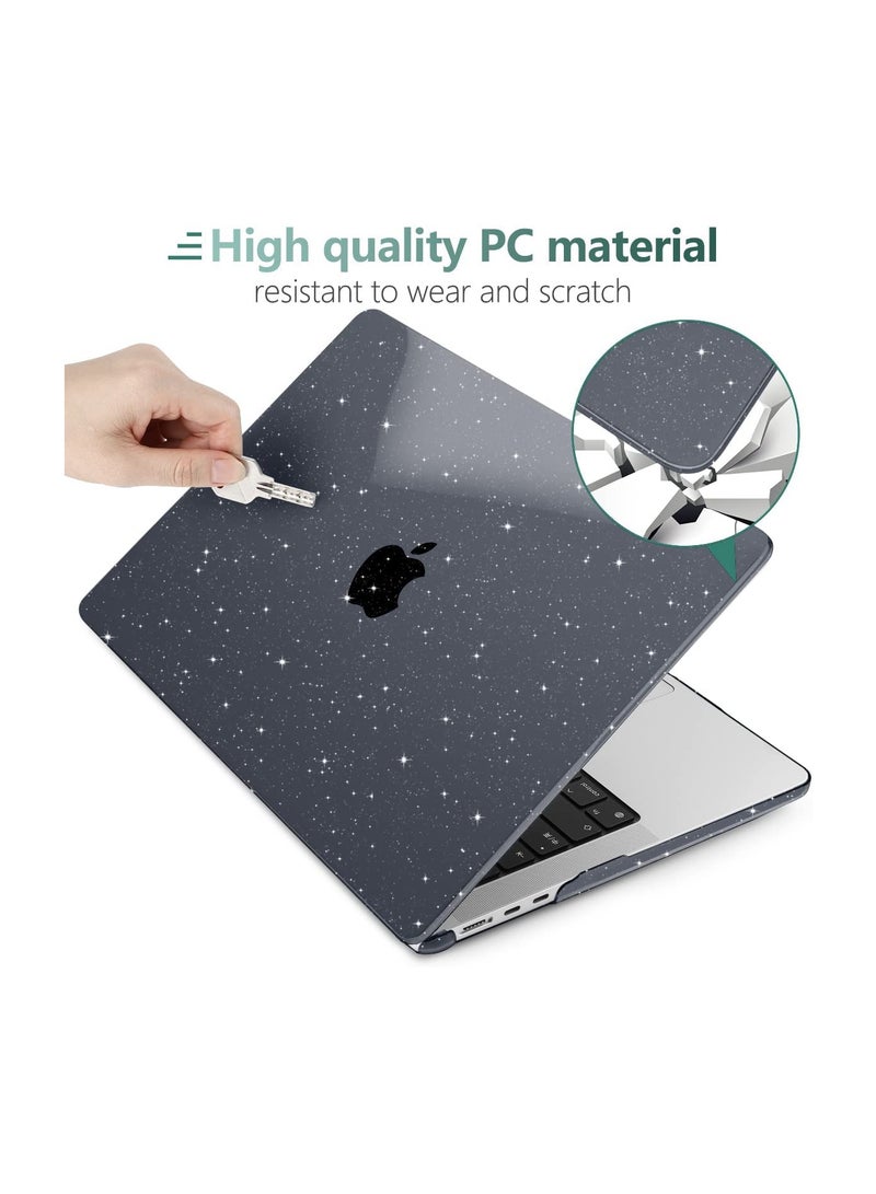 Sparkly Case Compatible with MacBook Air 15 Inch 2025 2024 2023 A3241 A3114 A2941, Glitter Bling Plastic Hard Shell with Keyboard cover for Mac Air 15.3" with Liquid Retina Display & Touch ID ,Star Black  - Image 4