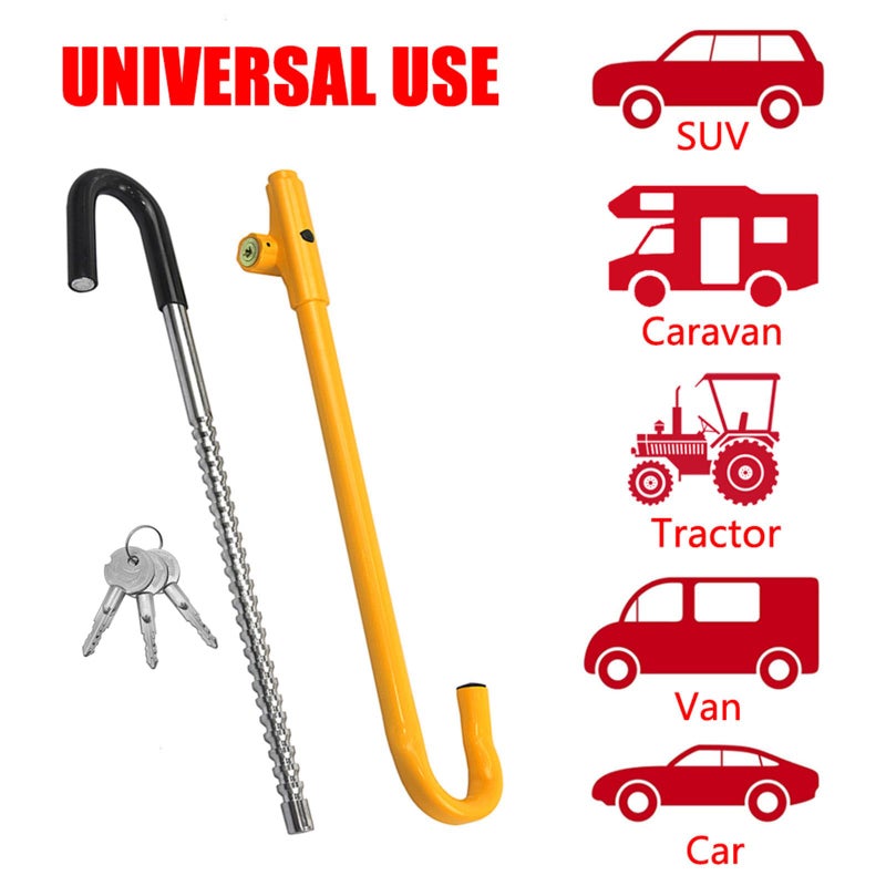 KAYCENTOP Car Steering Wheel to Brake Pedal Lock Auto Security Product Anti-Theft Lock Device Bright Yellow Universal - Image 3