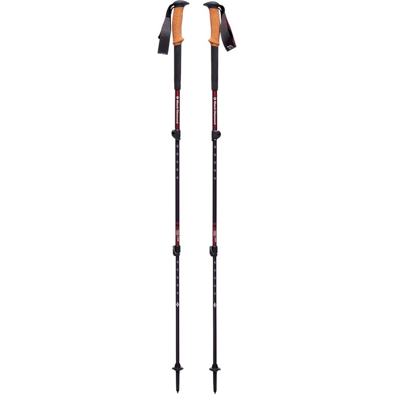 BLACK DIAMOND Womens Trail Cork Trekking Poles, Pair of 2 Lightweight Collapsible Aluminum Hiking Sticks with Cork Grips for Backpacking, Walking, Camping, Mountaineering, Cherrywood - Image 1