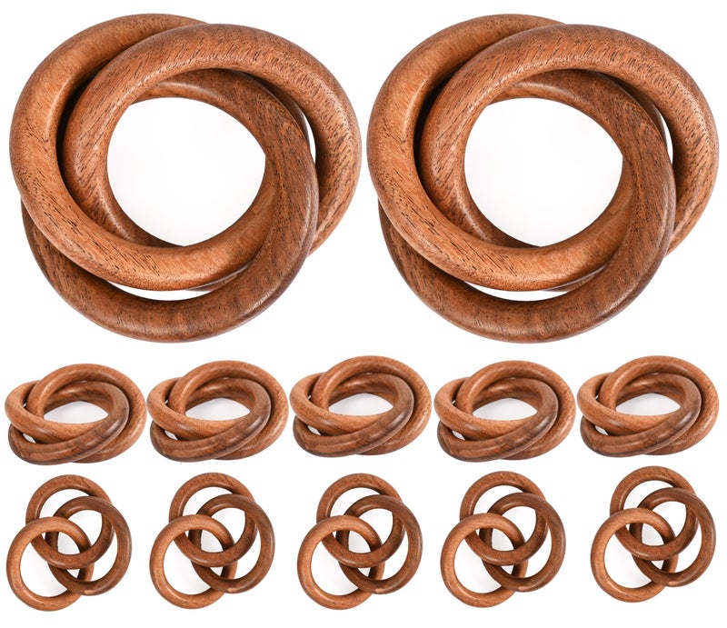 Alpha Living Home ALPHA Living HOME Three Ring Napkin Rings  Set of 12 Decorative Rust Brown Natural Wood Serviette Holders Handcrafted Vintage  Modern Tabletop Decor for Elegant Dining Weddings Parties Home 