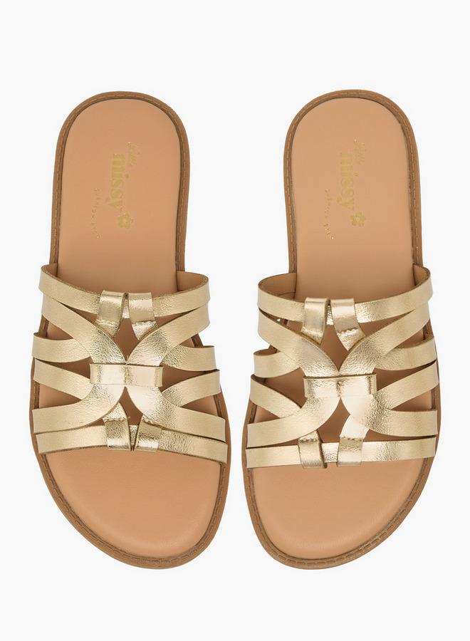 Little Missy Girls Strappy Slip-On Sandals - Image 1