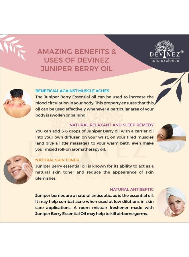 Devinez Juniper Berry Essential Oil 100ml - Pure, Natural, Undiluted & Therapeutic grade for Skin Care, Scars, Acne, Anti Aging, Natural Skin Toner, Natural Antiseptic, Improves Hair and Scalp health - Image 3