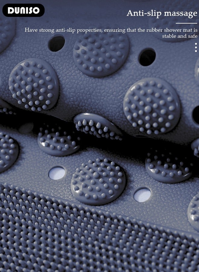 DUNISO Anti Slip Bathroom Mat Shower Mat Waterproof Mat Foot Massage Mat With Drain Holes And Suction Cups 36*69cm Bath Mat For Tub, Toilet And Bathroom Floors-Dark Grey  - Image 3