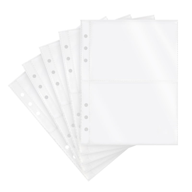 Dajino 20 Sheets Clear Binder Sleeves Pocket Sheets Protectors Double Sided Plastic Sleeves for Binder Refill, Photo Card Sticker Organizer Pocket Pages Binder Inserts for 6 Ring A5 Binder (2-Pocket) - Image 1