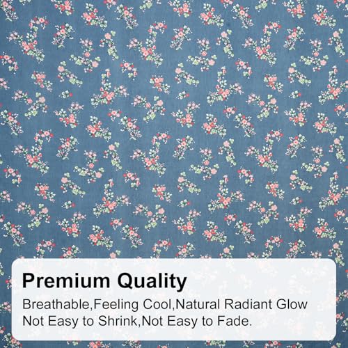 FRESH FROM LOOM Anti Fade Floral Print 240 TC Microfiber King Size Bedsheet with 2 Pillow Covers (Size- 90 x 95 Inch | Greyish-Blue) - Image 4