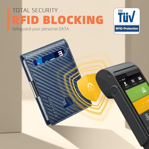 RUNBOX محفظة رنبكس النحيفة للرجال - مشبك نقود جلدية لمحفظة الرجال - محفظة ثنائية الطي مع حماية RFID - حامل بطاقات ائتمان رقيق مع علبة هدايا - Image 4