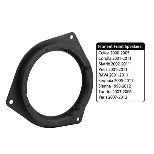 YOUYIEN 6.5" Car Speaker Spacers Adapter (2pcs) Fits for Toyota Crown Reiz, Plastic Black Mounting Spacer Adaptor Ring - Image 5