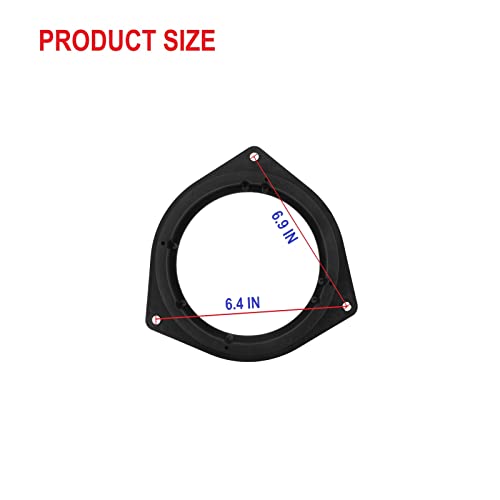 YOUYIEN 6.5" Car Speaker Spacers Adapter (2pcs) Fits for Toyota Crown Reiz, Plastic Black Mounting Spacer Adaptor Ring - Image 4