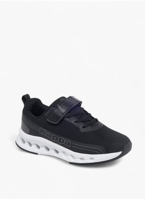 Boys Logo Print Walking Shoes With Hook And Loop Closure