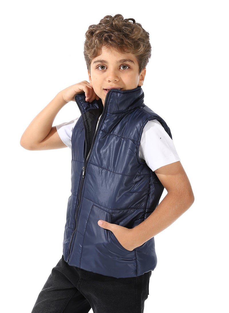 Andora Turtle Neck Bomber Vest For Boys  - Image 2