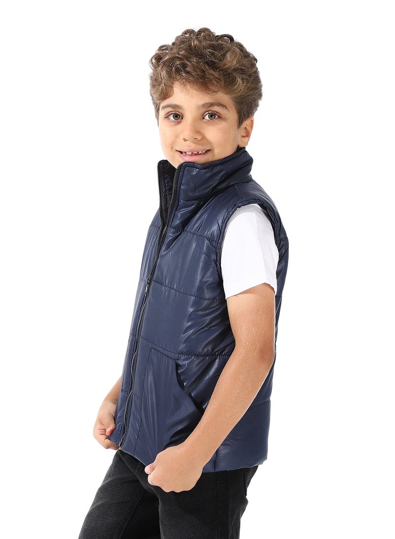 Andora Turtle Neck Bomber Vest For Boys  - Image 3
