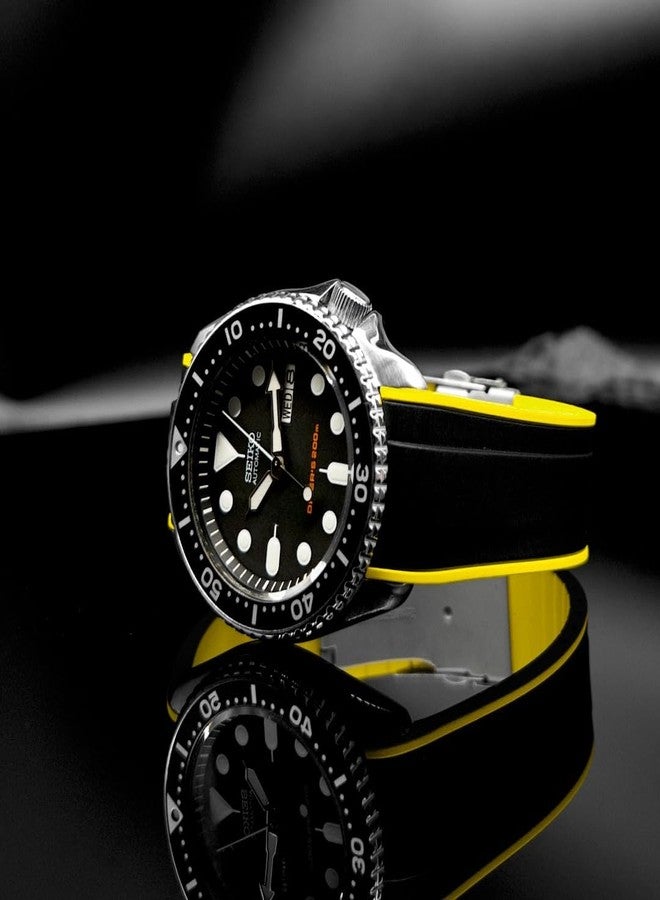 INO Design سوار ساعة StrapXPro (SX1A) مقاس 22 مم، سوار مطاطي بديل لساعات Seiko 5 Sports SKX Series Dive، و5KX/SRPD، وسلسلة GMT الجديدة، سوار ساعة ذو طرف منحني لساعات SRPD51، وSRPD53، وSRPD55K1 - Image 3