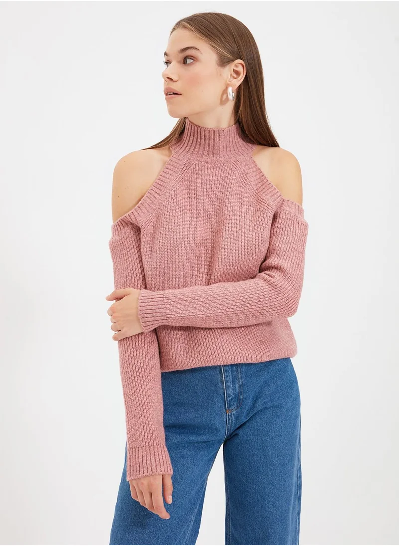 trendyol Cut Out Shoulder Sweater