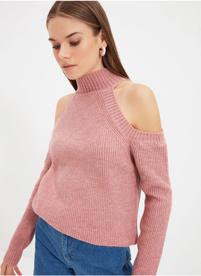 trendyol Cut Out Shoulder Sweater