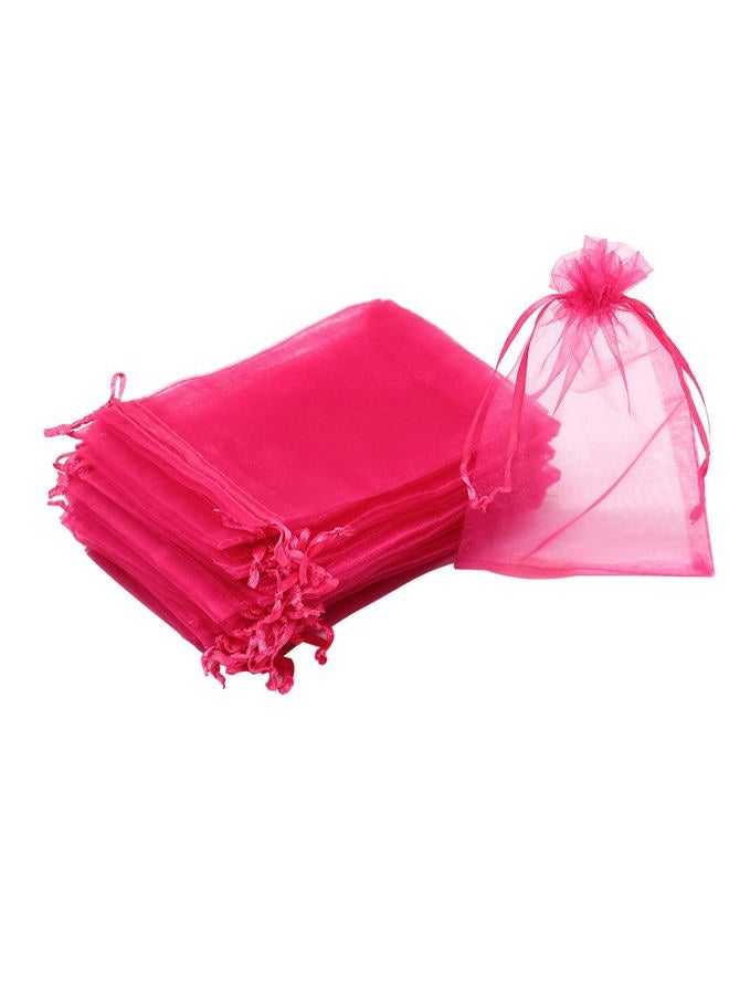 Bezall Dealglad Bezall 50Pcs Organza Gift Bags 3.5x4.5 inch, Hot Pink Drawstring Mesh Jewelry Bags, Wedding Party Favor Festival Gift Candy Pouches - Image 1