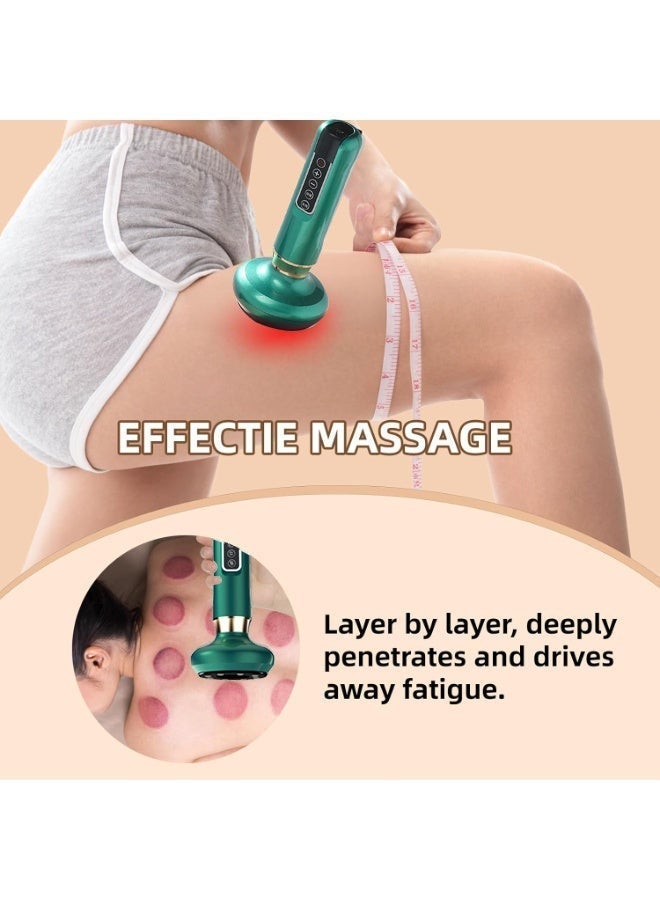 تدليك السيلوليت اليدوي ، تدليك الدهون في المعدة ، أداة تدليك الضغط الجديدة Intelligentn Egative Cupping ، آلة تشكيل الجسم للاهتزاز القابلة لإعادة الشحن اللاسلكية للأذرع والساقين ، والظهر المستخدم في المنزل مع 12 أوضاع امتصاص (خضراء) - Image 4