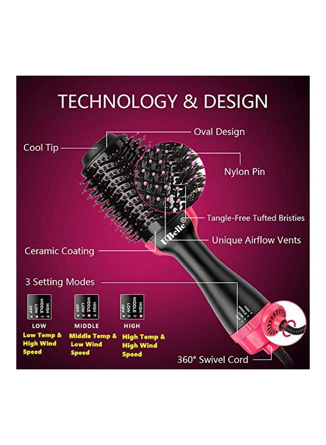 UBelle 2-in-1 Hair Dryers And Hair Styling Brush Black/Pink/Blue - Image 2