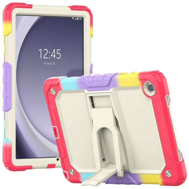 AD حافظة سامسونج تاب مقاومة للصدمات متوافقة مع Samsung Galaxy Tab A9 Plus / Samsung Galaxy Tab A7 باللون أسود مع غطاء حماية ووظيفة حامل وحمل يومي للتابلت مقاوم للصدمات بوظيفة حامل با. - Image 2