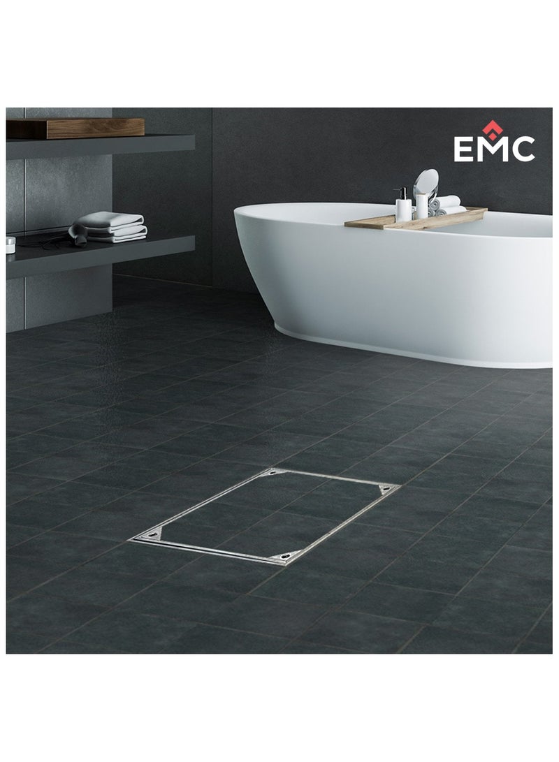 اي ام سي غطاء فتحة صرف صحي أرضية غائرة من EMC، صينية بلاط من الألومنيوم، مربع (30×30) - Image 5