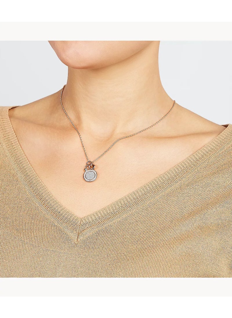 FOSSIL Women's Stainless Steel Sutton Halo Disc Pendant Necklace, Rose Gold  - Image 2