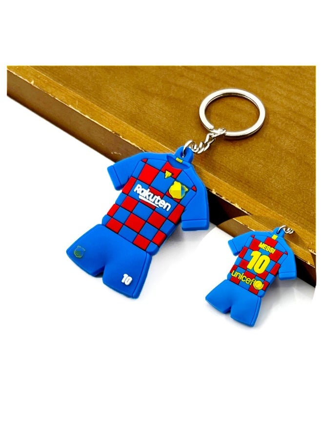 Generic Barcelona/Messi/Juve/Cristiano Ronaldo/Paris/Chelsea/Real Madrid Shirt Jersey Keychain Accessory Pendant Bag Chain Car Keychain Creative Gift for Unisex 