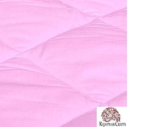 Rajasthan Crafts Microfiber Water Resistant and Dust Proof Double Bed Mattress Protector Pink 72X78 - Image 2
