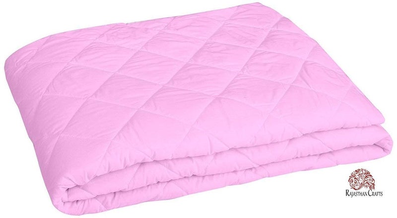Rajasthan Crafts Microfiber Water Resistant and Dust Proof Double Bed Mattress Protector Pink 72X78 - Image 3