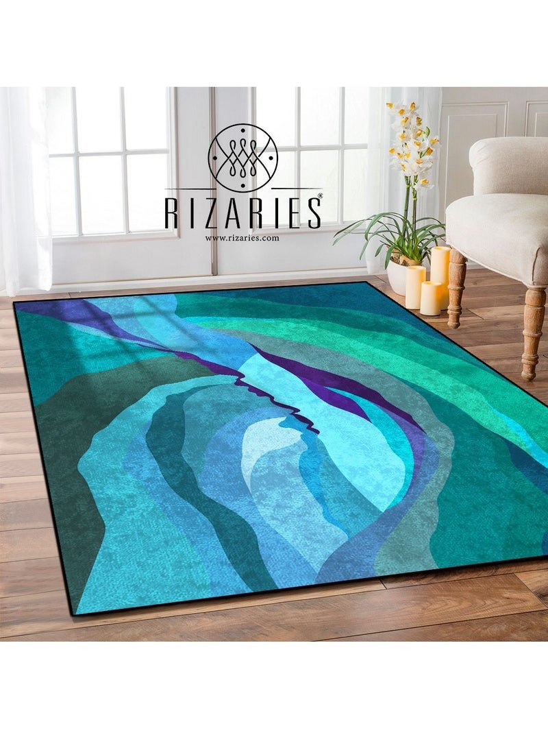 RIZARIES Mist Teal Centerpiece Rug, Fabric, Rectangle - Image 5