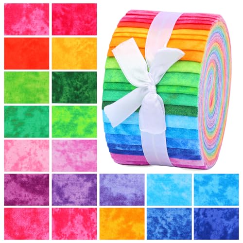 ZMAAGG Jelly Roll Fabric, Fabric Squares Patchwork Sewing Roll Soft Cotton Fabrics for Quilting Crafting Fabrics Strips Bundle for DIY Craft Decoration, Cushions, Tablecloths Making - Image 1