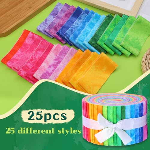 ZMAAGG Jelly Roll Fabric, Fabric Squares Patchwork Sewing Roll Soft Cotton Fabrics for Quilting Crafting Fabrics Strips Bundle for DIY Craft Decoration, Cushions, Tablecloths Making - Image 2