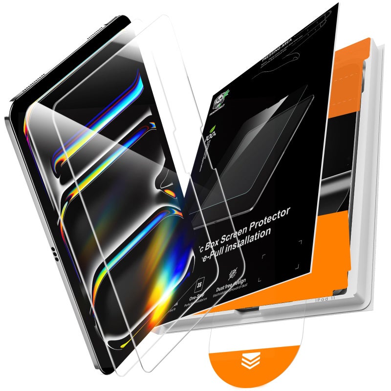 PandaShield 2-Pack Screen Protector for iPad Pro M5/M4 [11 inch] .(2025/2024),9H+ Tempered Glass film with Easy-Install box,Apple Pencil Compatible,Bubble Free,HD Clarity,Scratch Resistant - Image 1