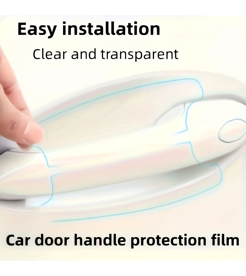 8pcs Transparent Door Handle Protective Film Set Anti Collision Scratch Resistant Car Door Guards Easy To Apply Universal Fit Durable Design - Image 2