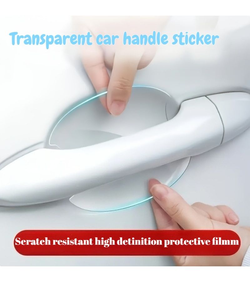 8pcs Transparent Door Handle Protective Film Set Anti Collision Scratch Resistant Car Door Guards Easy To Apply Universal Fit Durable Design - Image 1
